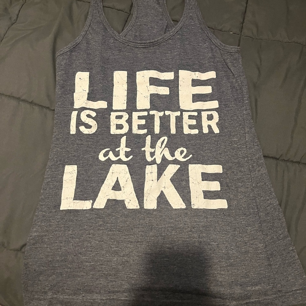 Life is Better at the Lake racerback tank size medium